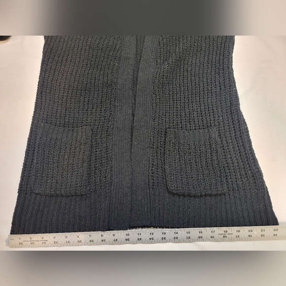 FTC WITH LOVE Women's Size 1X  Black Open Front Sweater/Cardigan with Pockets - Picture 7 of 12